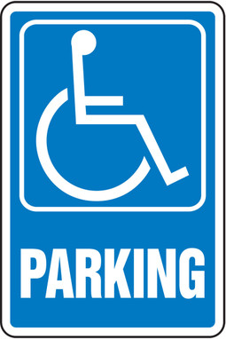 Safety Sign: (Handicap Symbol) Parking 18" x 12" Adhesive Vinyl 1/Each - MVHR448VS