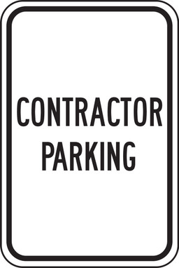 Safety Sign: Contractor Parking 18" x 12" Aluma-Lite 1/Each - MVHR483XL