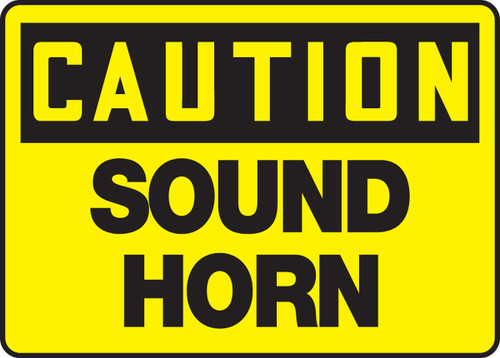 OSHA Caution Safety Sign: Sound Horn 10" x 14" Adhesive Dura-Vinyl 1/Each - MVHR620XV