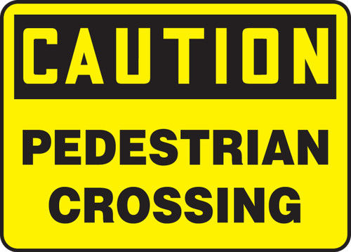 OSHA Caution Safety Sign: Pedestrian Crossing 7" x 10" Adhesive Vinyl - MVHR680VS