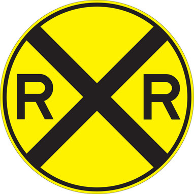 Rail Sign: Highway-Rail Grade Crossing 36" diameter Engineer-Grade Prismatic - MW1013636RA