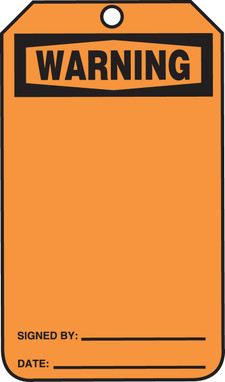 OSHA Warning Safety Tag: Blank PF-Cardstock - MWGT205CTP