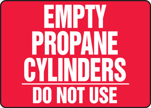 Cylinder & Compressed Gas Sign: Empty Propane Cylinders - Do Not Use 10" x 14" Aluminum - MWLD510VA