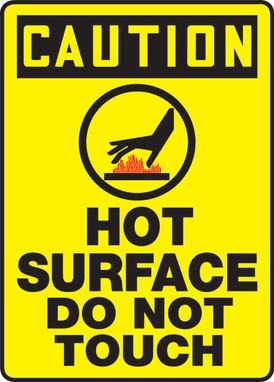 OSHA Caution Safety Sign: Hot Surface - Do Not Touch 14" x 10" Accu-Shield 1/Each - MWLD606XP