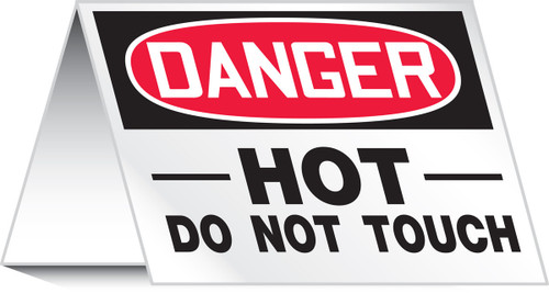 OSHA Danger Safety Sign: Hot - Do Not Touch 3 1/2" x 5" 1/Each - PAT725