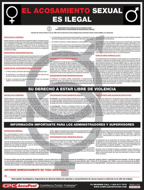 Labor Relations Poster: Sexual Harassment Poster Spanish 25" x 19" 1/Each - PPG137