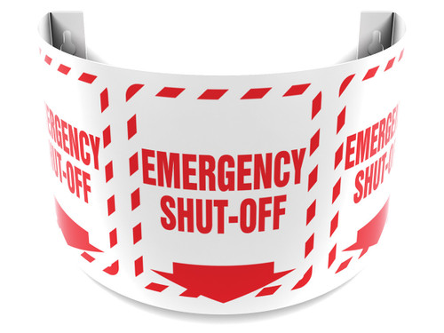 180D Projection Sign: Emergency Shut-Off English Panel Size: 12" 1/Each - PSJ332