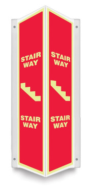 Glow-In-The-Dark Projection Safety Sign: Stair Way (Graphic) 3D 24" x 4" Panel .100 PETG Lumi-Glow Plastic 1/Each - PSP321