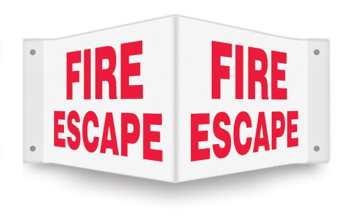 Projection Safety Sign: Fire Escape 3D 8" x 12" Panel 1/Each - PSP323