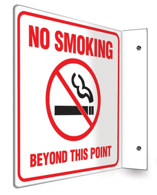 Projection Sign: No Smoking Beyond This Point (Symbol) 90D (8" x 8" Panel) 1/Each - PSP493