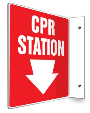 Projection Sign: CPR Station (Down Arrow) 3D (6" x 5" Panel) 1/Each - PSP604