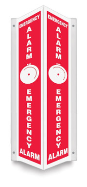 Projection Safety Sign: Emergency Alarm (Graphic) 3D 24" x 4" Panel 1/Each - PSP631