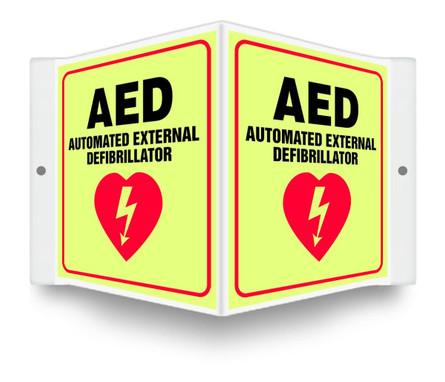 Glow Projection Sign: AED - Automated External Defibrillator .100 PETG Lumi-Glow Plastic - PSP972