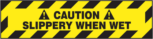 Slip-Gard Border Floor Sign: Caution - Slippery When Wet 6" x 24" 1/Each - PSR244