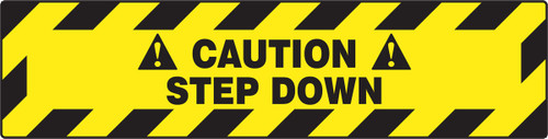 Caution Slip-Gard Border Floor Sign: Step Down 6" x 24" 1/Each - PSR246