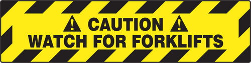 Slip-Gard Caution Safety Sign: Watch for Forklifts English 6" x 24" 1/Each - PSR264