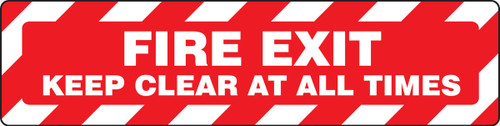 Slip-Gard Step-Style Floor Sign: Fire Exit - Keep Clear At All Times 6" x 24" 1/Each - PSR271