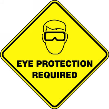 Slip-Gard Diamond Floor Sign: Eye Protection Required 17" - PSR420