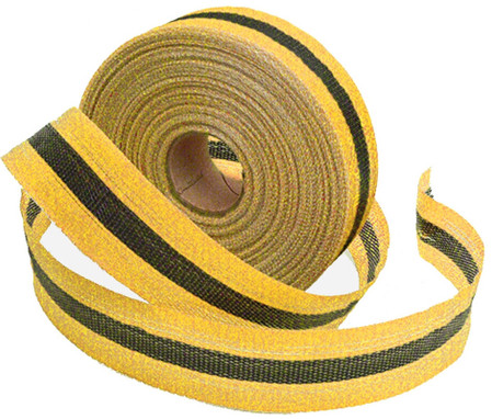 Woven Barricade Tape: Solid W/ Black Stripe 2" x 200-ft - PTW202