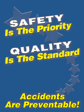 Wall-Wrap Wall Graphics: Safety Is The Priority - Quality Is The Standard 24" x 18" Heavy-Duty Material - PWG237