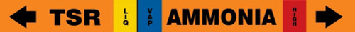 IIAR Self-Stick Ammonia Pipe Marker: TSR/LIQ/VAP/HIGH IIAR SS OD 3/4" - 1 1/4" 1/Each - RAK117P