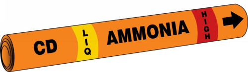 IIAR Snap Tite Ammonia Pipe Marker: CD/LIQ/HIGH IIAR ST OD 1 1/2" - 2" 1/Each - RAP301D
