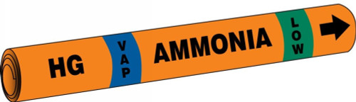 IIAR Cling-Tite Ammonia Pipe Marker: HG/VAP/HIGH IIAR CT OD 2 1/4" - 6" 1/Each - RAT204H