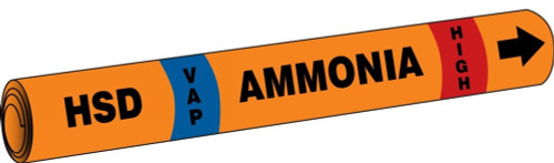 IIAR Cling-Tite Ammonia Pipe Marker: HSD/VAP/HIGH IIAR CT OD 1 1/2" - 2" 1/Each - RAT207D