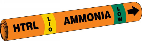 IIAR Cling-Tite Ammonia Pipe Marker: HTRL/LIQ/LOW IIAR CT OD 3/4" - 1 1/4" 1/Each - RAT209C