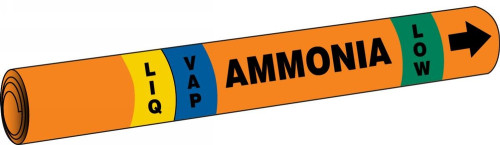 IIAR Cling-Tite Ammonia Pipe Marker: (blank)/LIQ/VAP/LOW IIAR CT OD 3/4" - 1 1/4" 1/Each - RAT224C