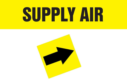 Duct Marker: Supply Air Black Letters on Yellow outside diameter 8" - 10" 1/Each - RPC774BKYLPH