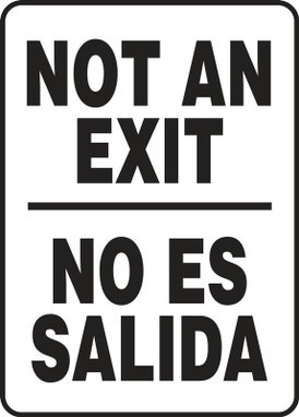 Bilingual Safety Sign: Not An Exit/No Es Salida 14" x 10" Accu-Shield 1/Each - SBMADC523XP