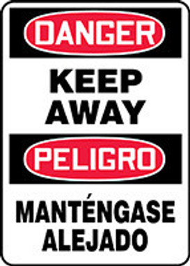 Bilingual OSHA Danger Safety Sign: Keep Away/Manténgase Alejado 14" x 10" Aluminum 1/Each - SBMADM143VA