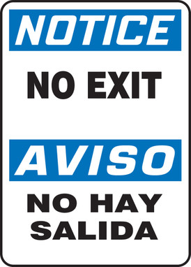 Spanish Bilingual Safety Sign 14" x 10" Adhesive Dura-Vinyl 1/Each - SBMADM836XV