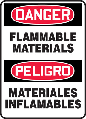 Bilingual OSHA Danger Safety Sign: Flammable Materials 14" x 10" Aluminum 1/Each - SBMCHG052VA