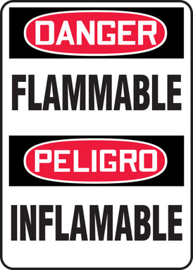 Bilingual OSHA Danger Safety Sign: Flammable 14" x 10" Aluma-Lite 1/Each - SBMCHL231XL