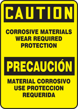 Spanish Bilingual Safety Sign 14" x 10" Adhesive Vinyl 1/Each - SBMCHL610VS