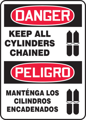 Spanish Bilingual Safety Sign 14" x 10" Adhesive Vinyl 1/Each - SBMCPG027VS