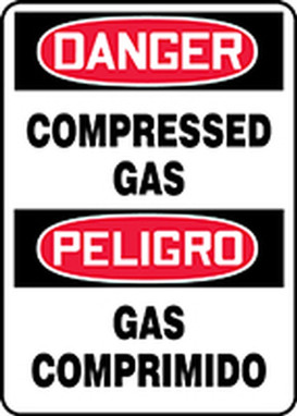 BILINGUAL SAFETY SIGN - SPANISH 14" x 10" Adhesive Vinyl 1/Each - SBMCPG104VS