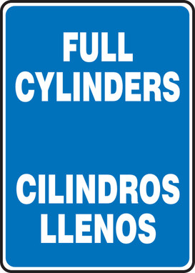 Spanish Bilingual Safety Sign: Full Cylinders 20" x 14" Adhesive Vinyl 1/Each - SBMCPG517VS