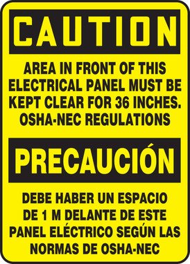 BILINGUAL SAFETY SIGN - SPANISH 20" x 14" Aluma-Lite 1/Each - SBMELC638XL