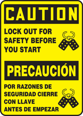 Spanish Bilingual Safety Sign 14" x 10" Aluma-Lite 1/Each - SBMELC657XL