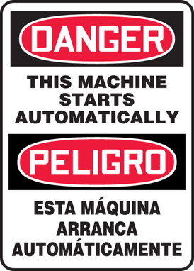 Spanish Bilingual Safety Sign 14" x 10" Adhesive Vinyl 1/Each - SBMEQM047VS