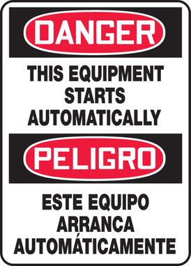 BILINGUAL SAFETY SIGN - SPANISH 20" x 14" Aluminum 1/Each - SBMEQM090VA