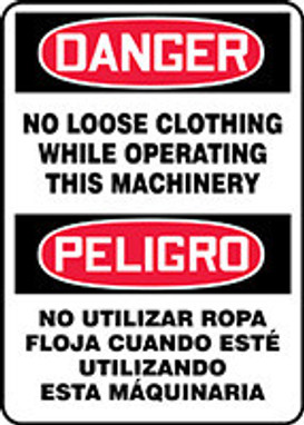BILINGUAL SAFETY SIGN - SPANISH 20" x 14" Dura-Fiberglass 1/Each - SBMEQM210XF
