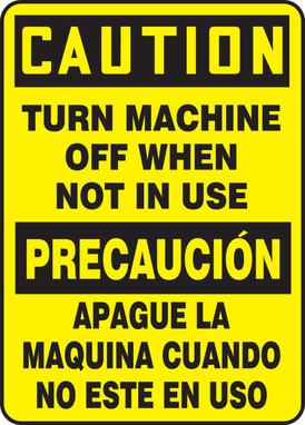 Spanish Bilingual Safety Sign 14" x 10" Aluminum 1/Each - SBMEQM629VA