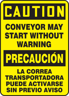 Spanish Bilingual Safety Sign 14" x 10" Adhesive Dura-Vinyl 1/Each - SBMEQM739XV