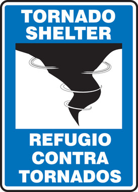 Bilingual Safety Sign: Tornado Shelter 24" x 18" Aluma-Lite 1/Each - SBMFEX552XL