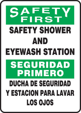 Spanish Bilingual Safety Sign 14" x 10" Plastic 1/Each - SBMFSD910VP