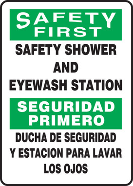 Spanish Bilingual Safety Sign 14" x 10" Adhesive Vinyl 1/Each - SBMFSD910VS